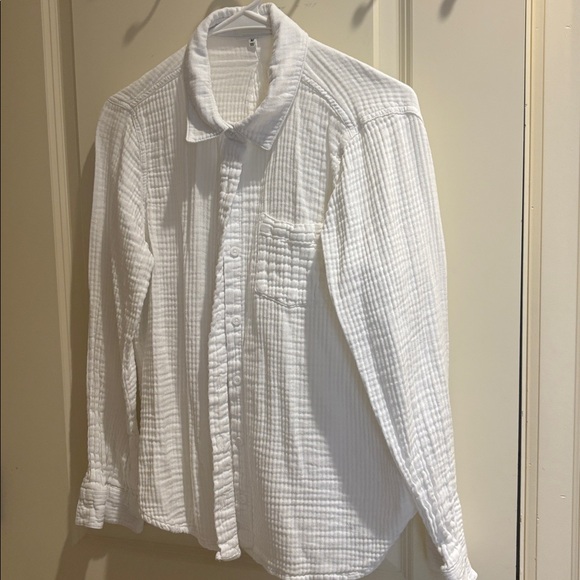 Thread & Supply (M) Textured White Button Down Shirt - Picture 1 of 6